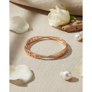 Golden Time Infinity Bracelet Gold Plated, rigid slave style in filigree and...